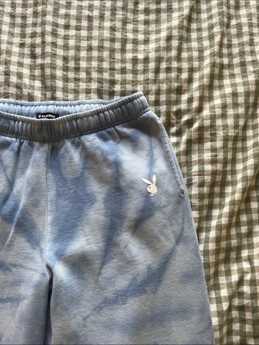 PLAYBOY Light Blue Tie-Dye Sweatpants